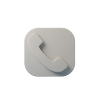 A rounded square icon features a telephone handset symbol in a light, neutral color png