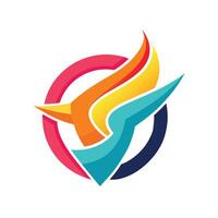 Modern Colorful Abstract Logo with Circular Geometric Shapes Design on White vector