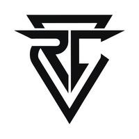 Abstract Monogram Logo with Black Geometric Letters and Triangular Symbolism vector