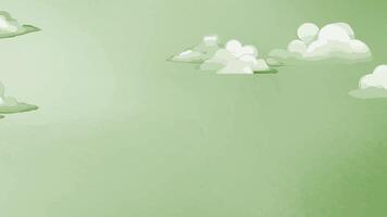a cartoon image of a green sky with clouds video