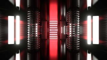 vermelho e laranja estrangeiro estroboscópico corredor com vertical portal fundo vj ciclo dentro 4k video