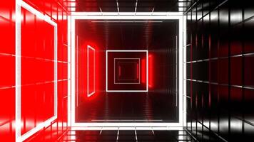 Red and White LED Dynamic Square Strobe Tunnel Background VJ Loop 4K video