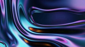 Abstract fluid texture of swirling liquid chrome metal waves with motion light effect. Seamless looping . 4k psychedelic hypnotic graphics dynamic dark holographic background video