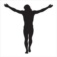Jesus Blessing with Two Hands Silhouette Design vector