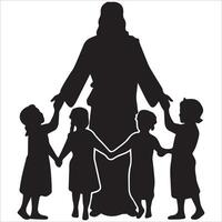 The Savior with Children Around Him vector