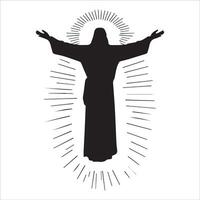 Jesus with Open Arms Embracing All Who Come vector