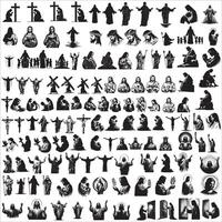 Jesus all pose set , vector