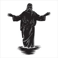 The Welcoming Savior with Open Arms vector