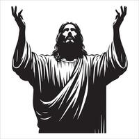Jesus with Open Arms Welcoming the Weary vector