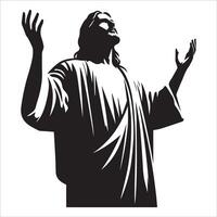 Jesus Offering Love with Open Arms vector