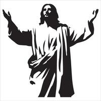 Jesus with Open Arms Offering Peace vector