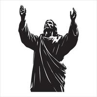 Jesus with Open Arms Welcoming the Broken vector
