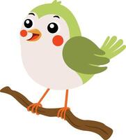 Cute bird on a branch vector
