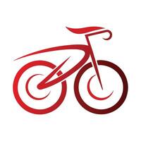 Abstract Red Gradient Bike, Transportation Concept on White Background vector