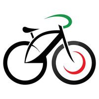Stylized Bike Icon with Black Frame, Green Handlebar and Red Accent Isolated vector