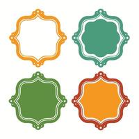 Decorative Colorful Set with Rounded Edges on White Background vector