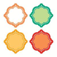 Four Colorful Frames Set, Decorative Shape Design on White Background vector