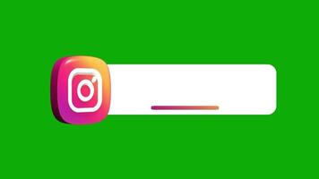 Animated Instagram Lower Third on a green background video