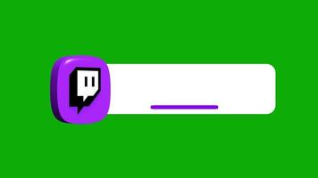 Animated Twitch Lower Third on a green background video