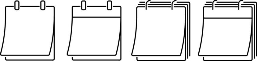 Calendar set icon with copy space Outline clipart vector