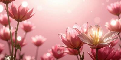 Hyperrealistic Flowers in 3D with Liquid Light Reflections Hyperrealistic flowers like roses and lilies in 3D, rendered with liquid-like light photo