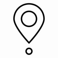 Flat location pin icon for maps and navigation. Minimalist design on clean white background. vector