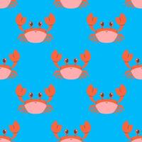 Seamless pattern with hand drawn crabs vector