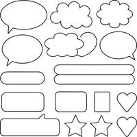 Speech bubble outline collection. Bubble frame set icons design. vector