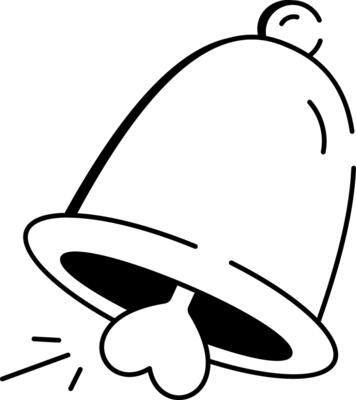 A doodle style icon of a wedding bell