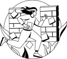 Task blocking glyph illustration of a character vector