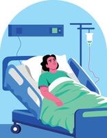 A flat style illustration of a patient bed vector