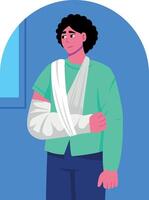 Arm fracture character illustration in a flat style vector