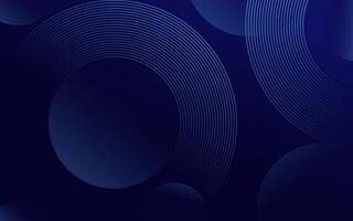 Abstract blue glowing geometric lines on dark blue background. Modern shiny blue circle lines pattern. vector