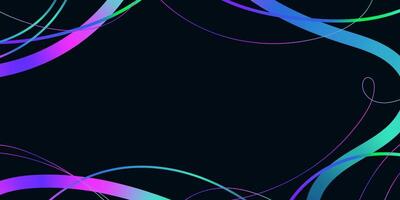 Abstract Wavy Lines and Scribble Sketches with Vibrant Colors on a Black Background. Playful geometric fluid organic shapes isolated. Trendy colorful line doodles. vector
