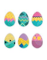 Colorful Geometric Easter Eggs with Patterns vector