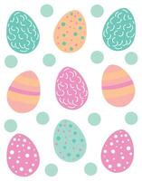 Pastel Easter Eggs with Soft Patterns vector