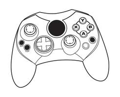 A black and white drawing of a game controller vector
