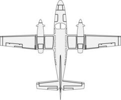 A drawing of a small airplane on a white background vector