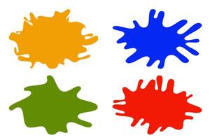 Bold Colorful Paint Splat Shapes with Vibrant Abstract Style vector