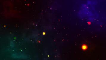 Galaxy Space Motion Loop Background abstract background with particles. Purple Colorful Glitter Galaxy Stars Animation loop HD video