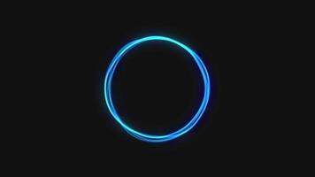 3d render of a glowing neon sign symbol in a circle. Futuristic audio spectrum in 4k. Seamless loop animation of moving sound wave for music video