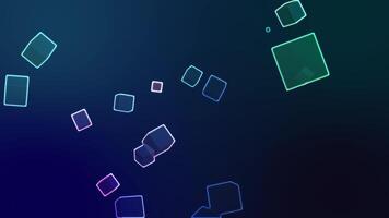 3D rendering cube looping animation in 4k. Abstract animation of blue purple background with glass cubes video