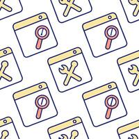 Flat Curate seamless tiling weaving coded symbols glowing edges and essential white separation channeling a next gen brand message concept as Integrate bold angles nuanced arcs and Clean Pro vector