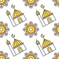 Flat Curate seamless ethnic inspired futuristic tile patterns with isolated white balance combining regional symbols with technology based motifs concept as Integrate regional ethn Clean Pro vector