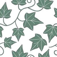 Flat Delicate ivy leaves seamless tile pattern with subtle green shades and elegant vine details concept as Subtle ivy leaves in delicate green shades with elegant vine details cre Clean Pro vector