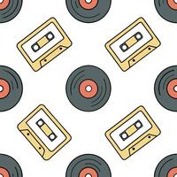 Flat Design a seamless pattern featuring retro geometric shapes in bold contrasting colors for a vibrant 1980s aesthetic concept as Create a repeating pattern with dynamic geometr Clean Pro 10 vector