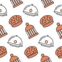 Flat Design artistic seamless tiles combining creative local icons pure white background and seamless repeat ideal for stationery concept as Artistic and vibrant tile pattern where Clean Pro vector