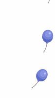 Blue balloons rising on right side 2D vertical animation. Baloons floating upward, party mood. Happy vibe. Ballons celebration, joyful motion animated cartoon flat 4K isolated on white video