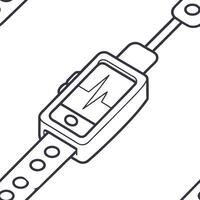 Flat Intelligent Healthcare Monitoring concept as A close up macro shot of an intelligent healthcare monitoring device displaying vital signs The camera captures the devices sleek Clean Pro vector