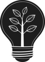 Sustainable Lightbulb with Tree - Eco Innovation and Green Energy Concept vector